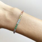 Bracciale tennis in argento con zirconi rainbow