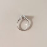 Bibigì - Anello in oro bianco con acquamarina taglio smeraldo e diamanti