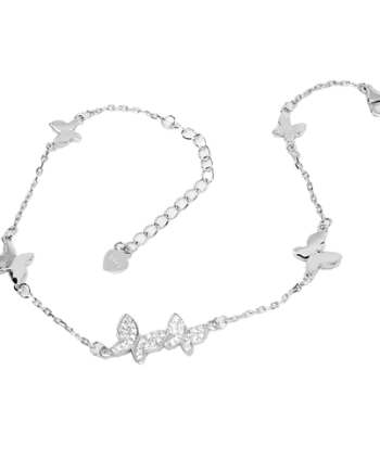 Ledune - Bracciale con farfalle e zirconi in argento 925 BCA0064