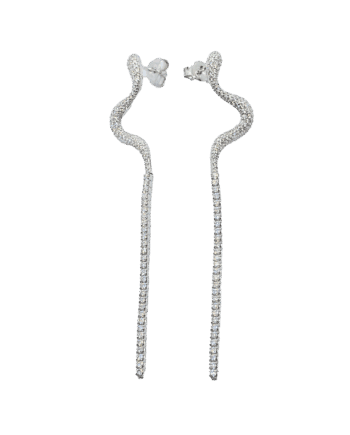 Ledune - Orecchini serpente in argento e zirconi