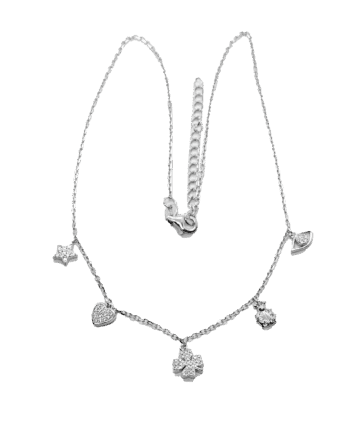 Ledune - collana con pendenti fantasia con pietre in argento 925 43451PHC